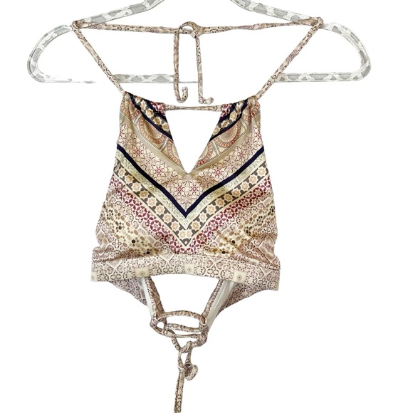 EUC Athleta Aqualuxe Print High Neck Keyhole Bikini Top in  Kitten Kisses - Picture 1 of 10